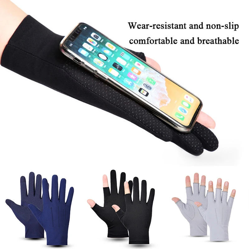 Summer Men Gloves Driving Cycling Touch Screen Non-Slip Outdoor Sports Sunscreen Breathable Ice Silk Women Thin Fingerless Glove
Summer Men Gloves Driving Cycling Touch Screen Non-Slip Outdoor Sports Sunscreen Breathable Ice Silk Women Thin Fingerless Glove