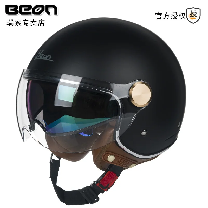 

BEON 120 Motorcycle Scooter Helmet - Vintage Retro Style Open Face 3/4 Motorbike Jet Helmet with ECE Certification - Perfect for