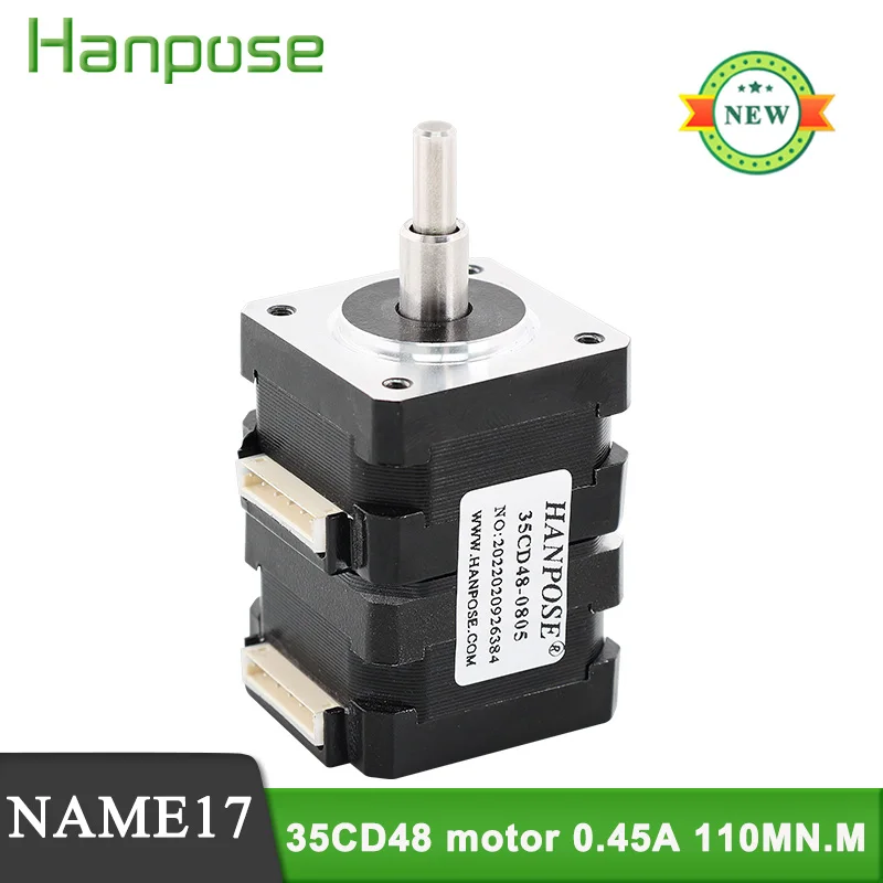 NAME17 Double layer stacked 35CD480.45A 110mN.m stepper motor forward and reverse automatic micro stepping motor for CNC
NAME17 Double layer stacked 35CD480.45A 110mN.m stepper motor forward and reverse automatic micro stepping motor for CNC