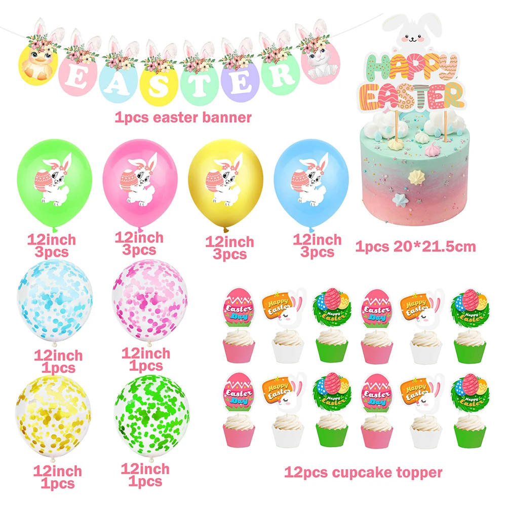 Easter Party Banner Home Ornaments Cartoon Colorful Latex Balloon Cake Flag Set DIY Gift Party Painting Decoration
Easter Party Banner Home Ornaments Cartoon Colorful Latex Balloon Cake Flag Set DIY Gift Party Painting Decoration