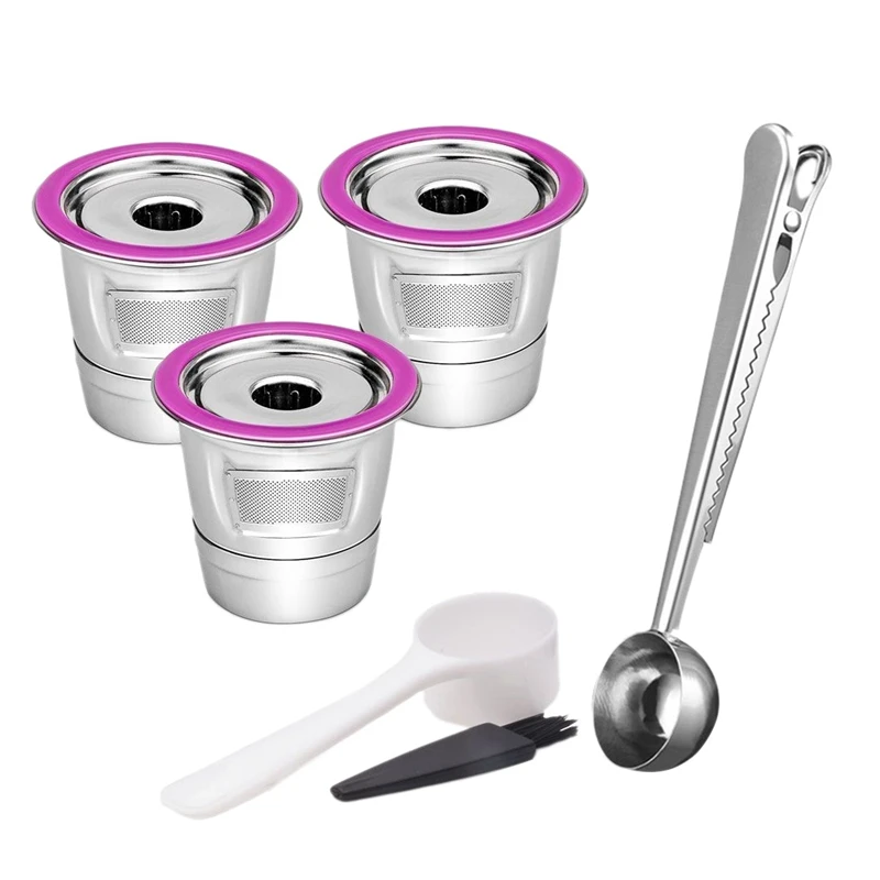 RECAFIMIL 3 Pack Reusable K Cups With Clip Spoon And Brush K Cup Coffee Pods Filters Universal Fit Refillable K Cups For Keurig
RECAFIMIL 3 Pack Reusable K Cups With Clip Spoon And Brush K Cup Coffee Pods Filters Universal Fit Refillable K Cups For Keurig