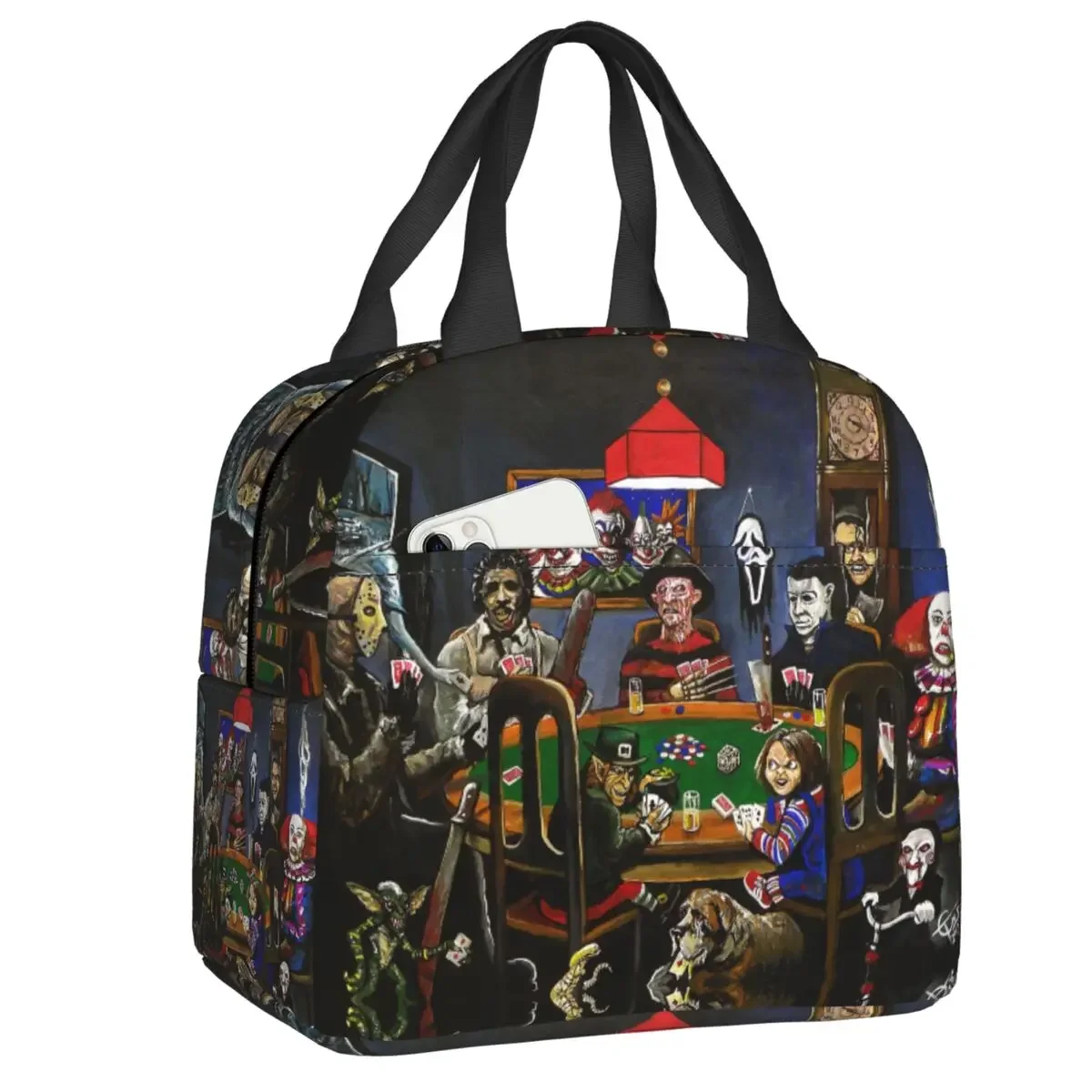 Funny Halloween Insulated Lunch Bag for Women Resuable Cooler Thermal Horror Film Murderers Bento Box Kids School Picnic Tote
Funny Halloween Insulated Lunch Bag for Women Resuable Cooler Thermal Horror Film Murderers Bento Box Kids School Picnic Tote