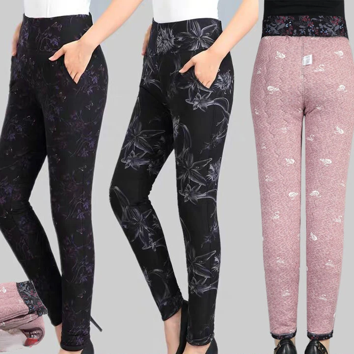 2022 Autumn Winter Warm Middle Age Women Slim Pencil Pants Female Casual High Waist Velvet Flower Print Leggings Trousers L136
2022 Autumn Winter Warm Middle Age Women Slim Pencil Pants Female Casual High Waist Velvet Flower Print Leggings Trousers L136