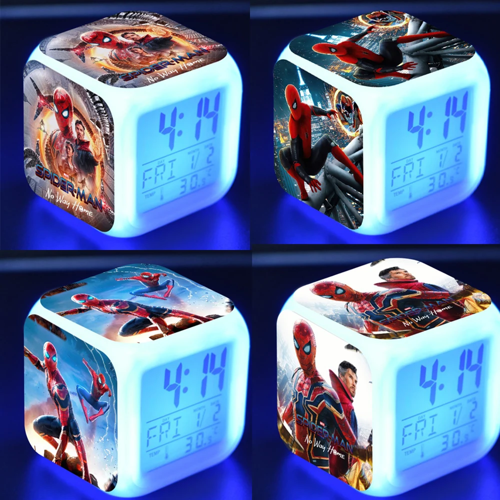 Anime Spiderman Alarm Clock Colorful LED Luminous Alarm Clock Spider-Man No Way Home 3D Night Light Alarm Clocks Kids Toy Gifts
Anime Spiderman Alarm Clock Colorful LED Luminous Alarm Clock Spider-Man No Way Home 3D Night Light Alarm Clocks Kids Toy Gifts