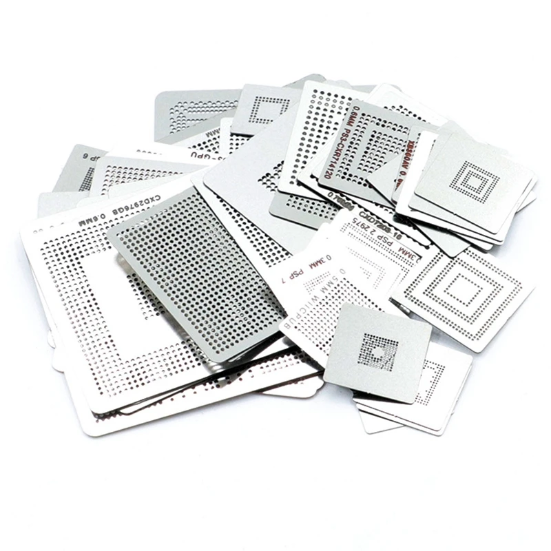 HOT SALE 47Pcs/Set Direct Heat Reballing Universal Directly Stencils For Game Console PS3 CPU PS4 GPU CXD WII
HOT SALE 47Pcs/Set Direct Heat Reballing Universal Directly Stencils For Game Console PS3 CPU PS4 GPU CXD WII