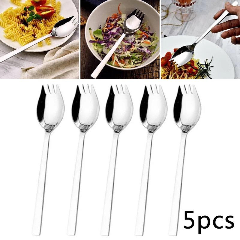Accessories Durable Supplies Spork Spoon Fork Silver Soup Stainless Steel Tableware 5pcs Tools Camping Utensils
Accessories Durable Supplies Spork Spoon Fork Silver Soup Stainless Steel Tableware 5pcs Tools Camping Utensils