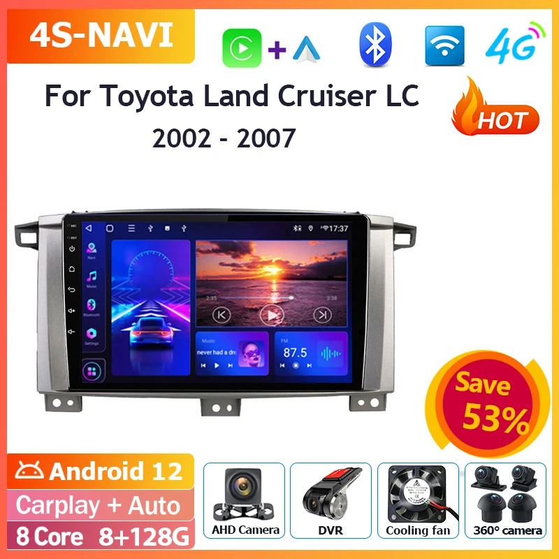 Автомагнитола Android, автомобильный мультимедийный плеер для Toyota Land Cruiser LC 100 2002-2007, навигационный монитор, GPS, головное устройство Carplay DSP
Автомагнитола Android, автомобильный мультимедийный плеер для Toyota Land Cruiser LC 100 2002-2007, навигационный монитор, GPS, головное устройство Carplay DSP