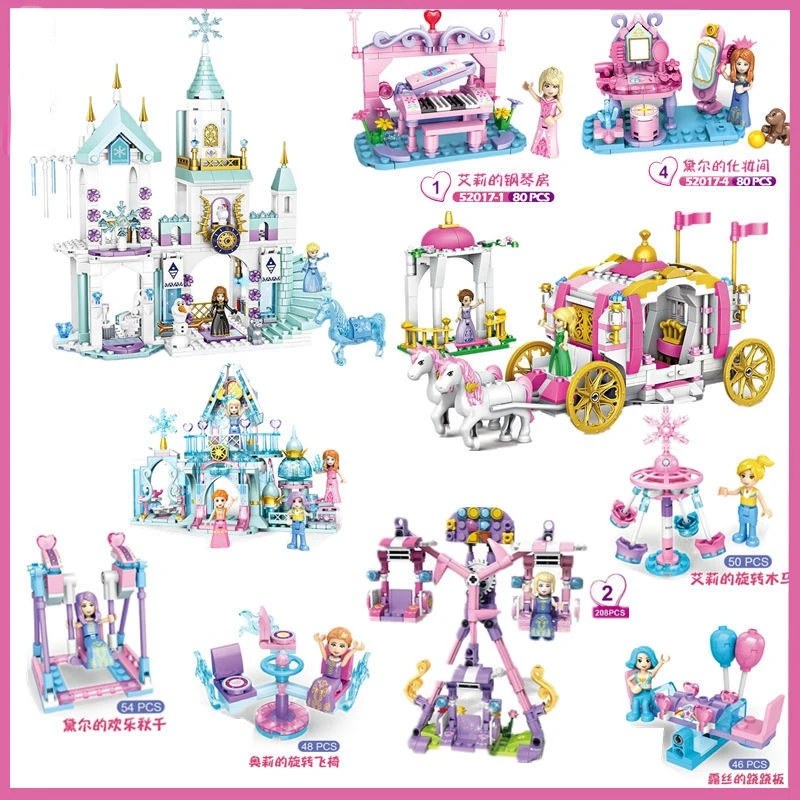 Friends Princess Castle House Sets for Girls Movies Royal Ice Playground Horse Carriage DIY Building Blocks Toys Kids Gifts 2022
Friends Princess Castle House Sets for Girls Movies Royal Ice Playground Horse Carriage DIY Building Blocks Toys Kids Gifts 2022