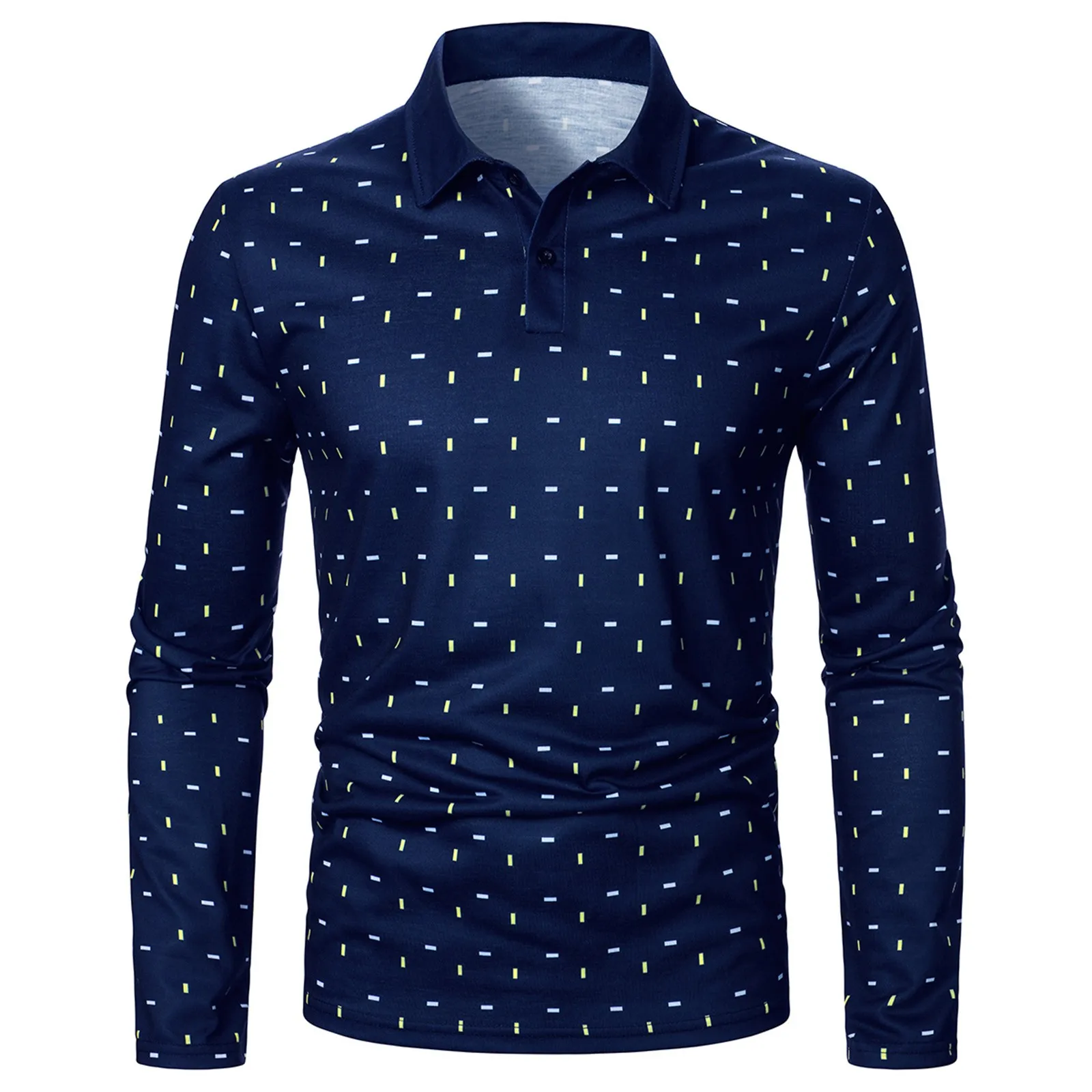 Casual Polo Shirts For Men Fashion Print Turn-Down-Collar Shirts Tops Slim Business Style Long-Sleeve Buttton Blouse Clothing 
Casual Polo Shirts For Men Fashion Print Turn-Down-Collar Shirts Tops Slim Business Style Long-Sleeve Buttton Blouse Clothing