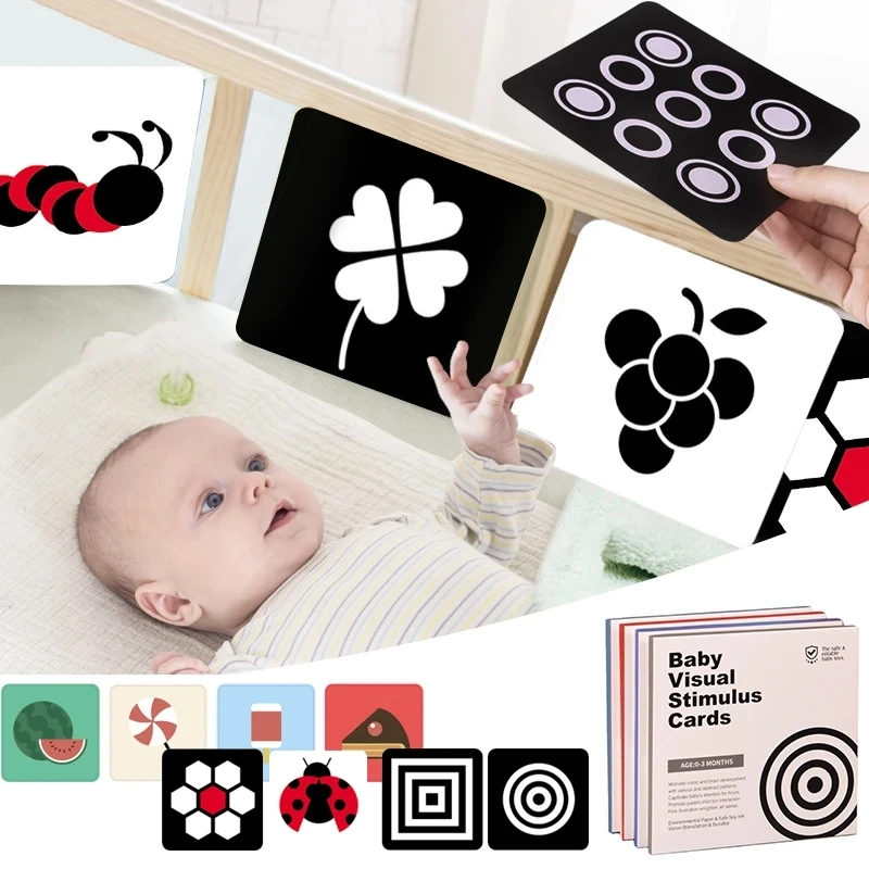 Montessori Baby Visual Stimulation Card Black White High Contrast Flash Cards for Kids Cognitive Toys for Kids Baby Flashcards
Montessori Baby Visual Stimulation Card Black White High Contrast Flash Cards for Kids Cognitive Toys for Kids Baby Flashcards
