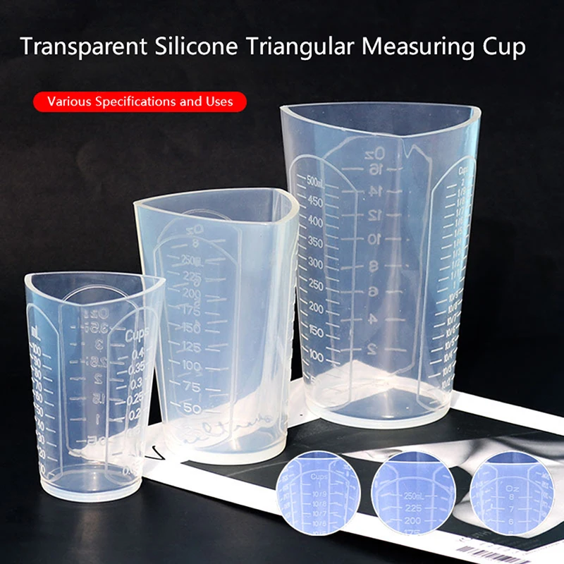 50/100/250/500Ml Silicone Triangle Graduated Measuring Cup Molds Epoxy Resin Making Tools Accessories Silicone Measuring Cup
50/100/250/500Ml Silicone Triangle Graduated Measuring Cup Molds Epoxy Resin Making Tools Accessories Silicone Measuring Cup
