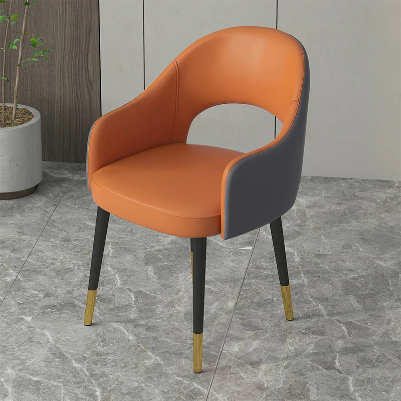 

Дизайнерские стулья с мягкой обивкой, поддержка спинки, Эргономичный Современный внутренний стул для гостиной, винтажная кожаная мебель дл...