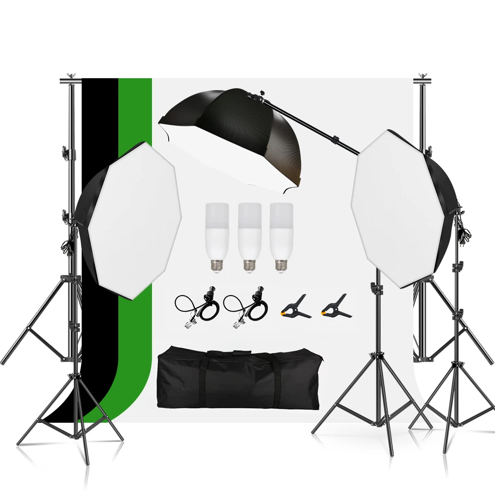 70CM Octagonal Softbox Photography Continuous Lighting Kit Professional Photo Studio Equipment 2M Stand Boom Arm for Video Film
70CM Octagonal Softbox Photography Continuous Lighting Kit Professional Photo Studio Equipment 2M Stand Boom Arm for Video Film