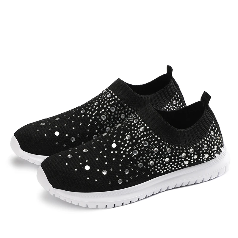 Women's Slip on Shoes Flat Crystal Sports Sneakers Summer Diamond Breathable Sneakers with Rhinestones for Ladies
Women's Slip on Shoes Flat Crystal Sports Sneakers Summer Diamond Breathable Sneakers with Rhinestones for Ladies