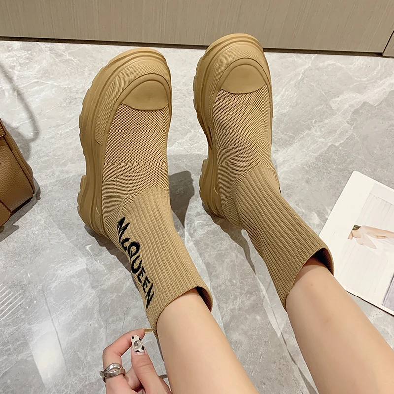 Platform Women's Boots 2022 New Autumn Boots Women Knit Sock Boots Ladies Casual Nude Boots Botas Zapatos Round Toe Slip-On Shoe
Platform Women's Boots 2022 New Autumn Boots Women Knit Sock Boots Ladies Casual Nude Boots Botas Zapatos Round Toe Slip-On Shoe