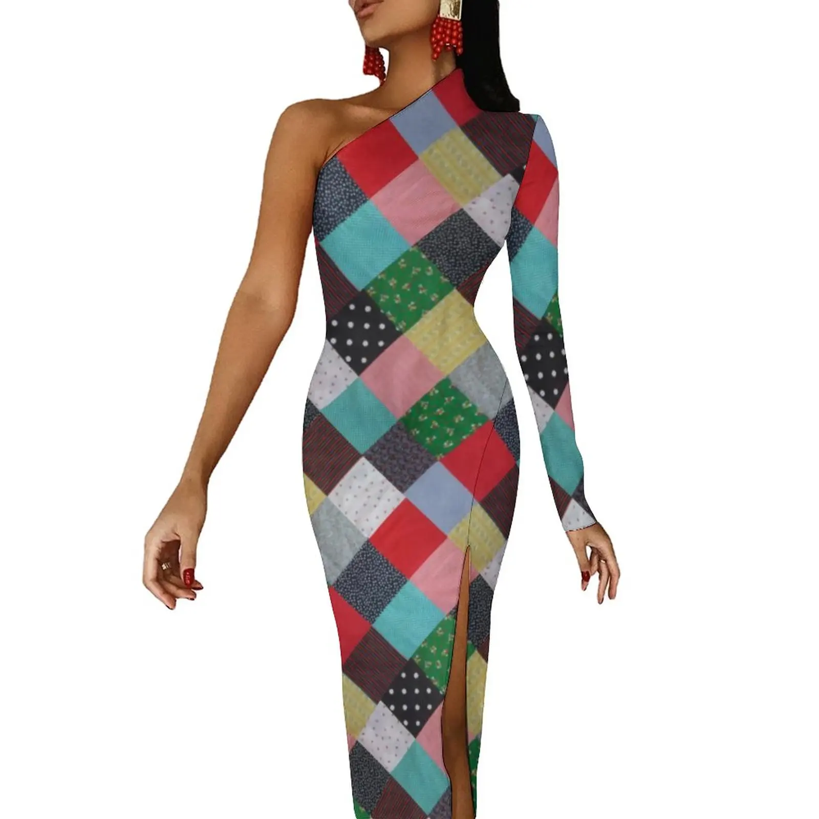 Женское платье-макси составного кроя, с длинным рукавом
Женское платье-макси составного кроя, с длинным рукавом