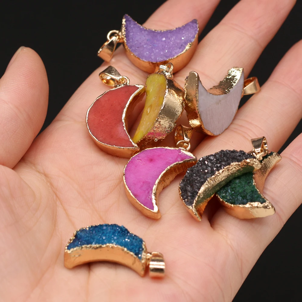 Natural Stone Crystal Bud With Gilt Edge Moon Pendant For Jewelry MakingDIY Necklace Earring Accessories Charm Gift Party16x25mm
Natural Stone Crystal Bud With Gilt Edge Moon Pendant For Jewelry MakingDIY Necklace Earring Accessories Charm Gift Party16x25mm