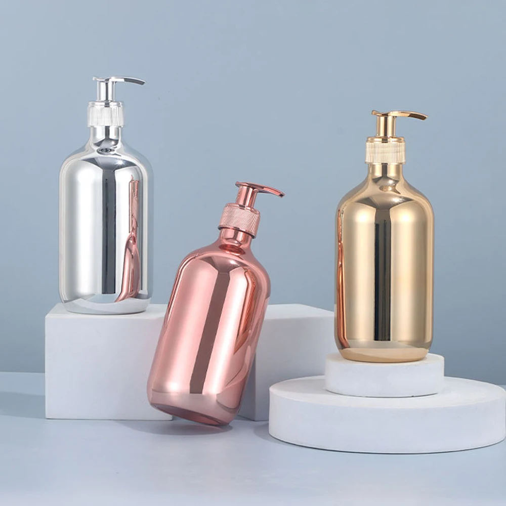 300ml 500ml Shampoo Bottle PET Electroplating Golden Silver Shower Gel Bottle Refillable Soap Dispenser Lotion Container
300ml 500ml Shampoo Bottle PET Electroplating Golden Silver Shower Gel Bottle Refillable Soap Dispenser Lotion Container