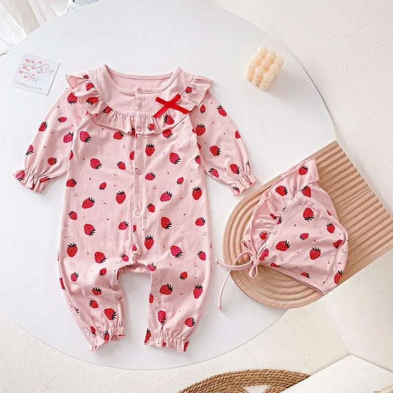 2022 New Spring and Autumn Girl Baby Romper Cotton Long Sleeve Strawberry Print Romper Baby Bodysuit Korean Newborn Clothes Soft
2022 New Spring and Autumn Girl Baby Romper Cotton Long Sleeve Strawberry Print Romper Baby Bodysuit Korean Newborn Clothes Soft