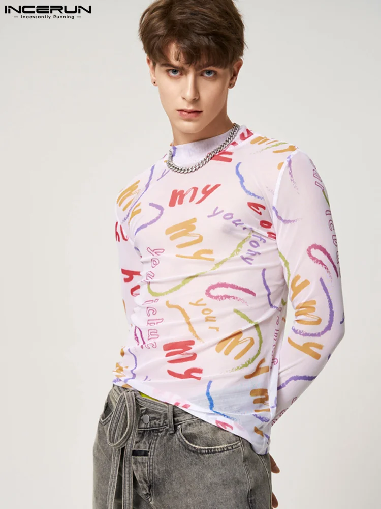 Casual Tops INCERUN Men Graffiti Colorful Funny Camiseta Party Shows Hot Sale Print Turtleneck Long-sleeved Thin T-shirts S-5XL
Casual Tops INCERUN Men Graffiti Colorful Funny Camiseta Party Shows Hot Sale Print Turtleneck Long-sleeved Thin T-shirts S-5XL
