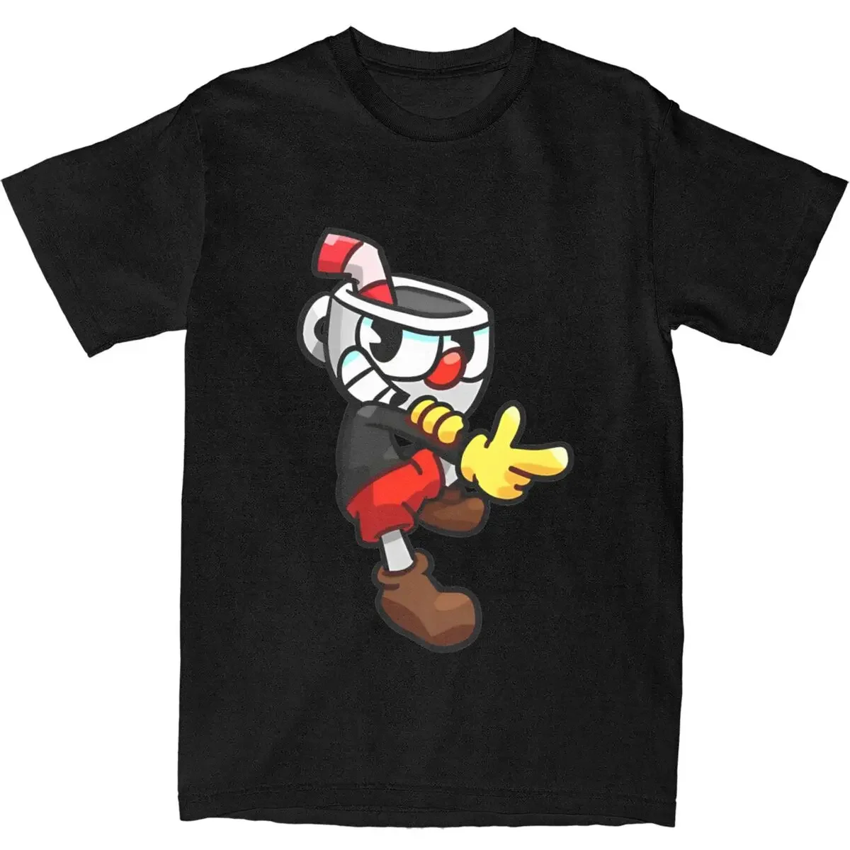 Футболка для пары футболки Cuphead в стиле Харадзюку летняя футболка с нокаутом