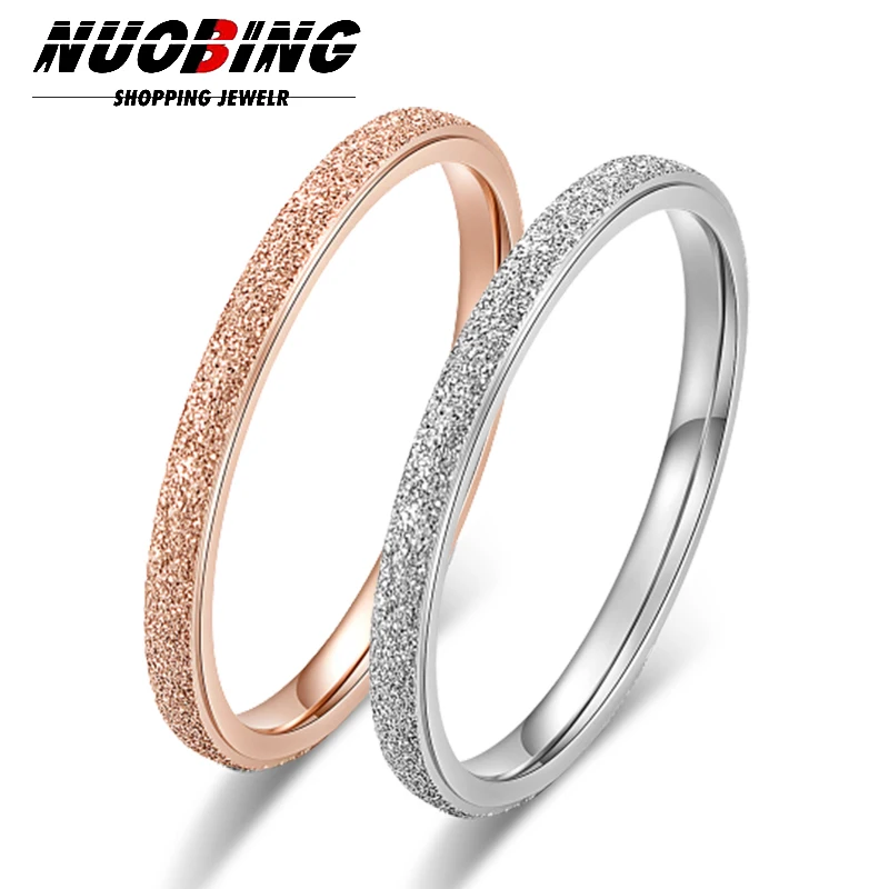 2MM Rose Gold Fashion Simple High-quality Frosted Stainless Steel Ladies Girl Engagement Ring Charm Jewelry Send Girlfriend Gif
2MM Rose Gold Fashion Simple High-quality Frosted Stainless Steel Ladies Girl Engagement Ring Charm Jewelry Send Girlfriend Gif