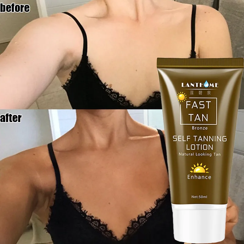 

Fast Body Fake Bake Natural Self Tanning Cream Sunless Body Face Skin Self Tanner Solarium Makeup Foundation Bronzer Nourishing