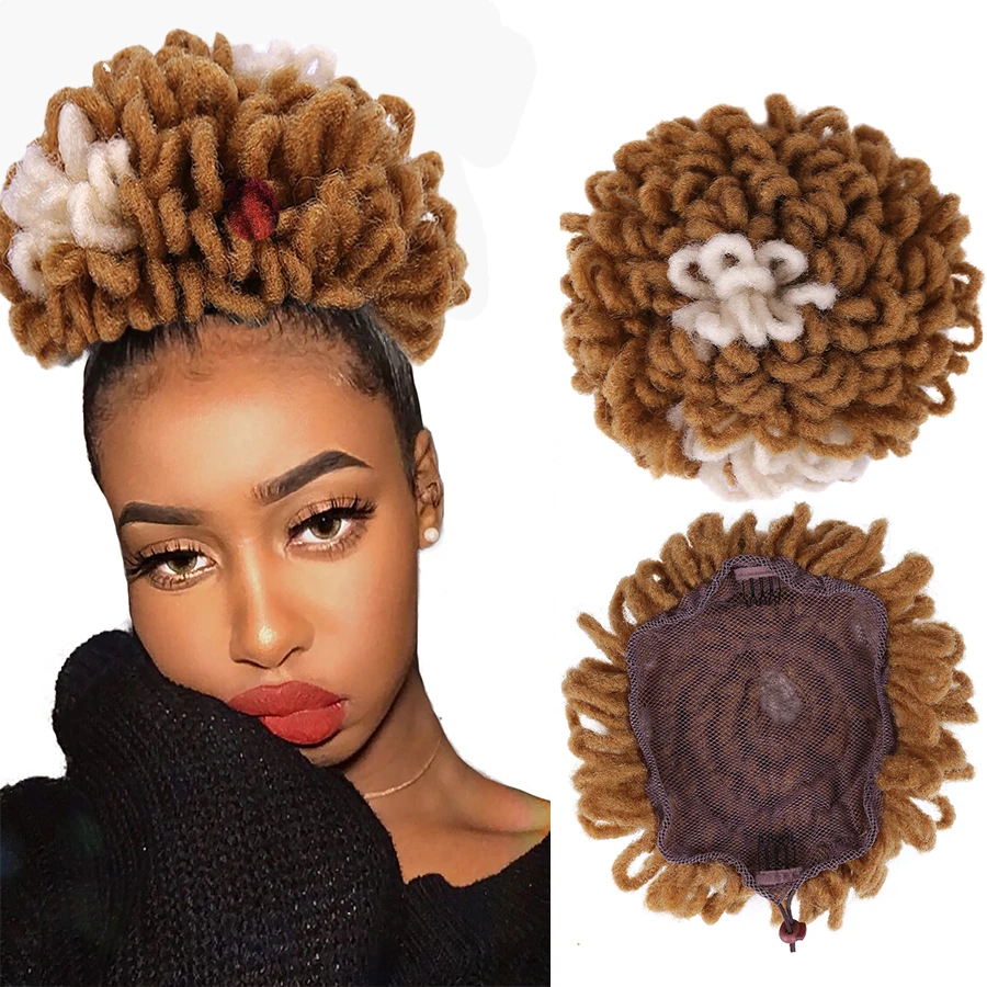 Africa Dreadlock Hair Bun Round Pineapple Updo Synthetic High Puff Graceful Drawstring Ponytail For Daily Party Wedding Festival
Africa Dreadlock Hair Bun Round Pineapple Updo Synthetic High Puff Graceful Drawstring Ponytail For Daily Party Wedding Festival