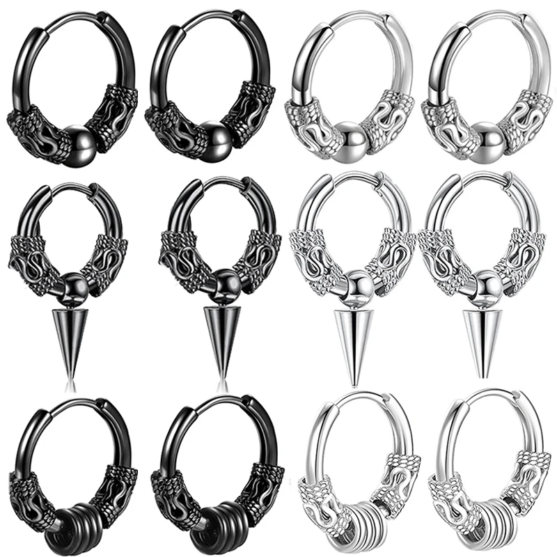 Unisex Stainless Steel Hip Hop Punk Dragon Pattern Totem Earrings Geometry Men Boy Earring Gothic Ear Stud Party Jewelry Gift
Unisex Stainless Steel Hip Hop Punk Dragon Pattern Totem Earrings Geometry Men Boy Earring Gothic Ear Stud Party Jewelry Gift