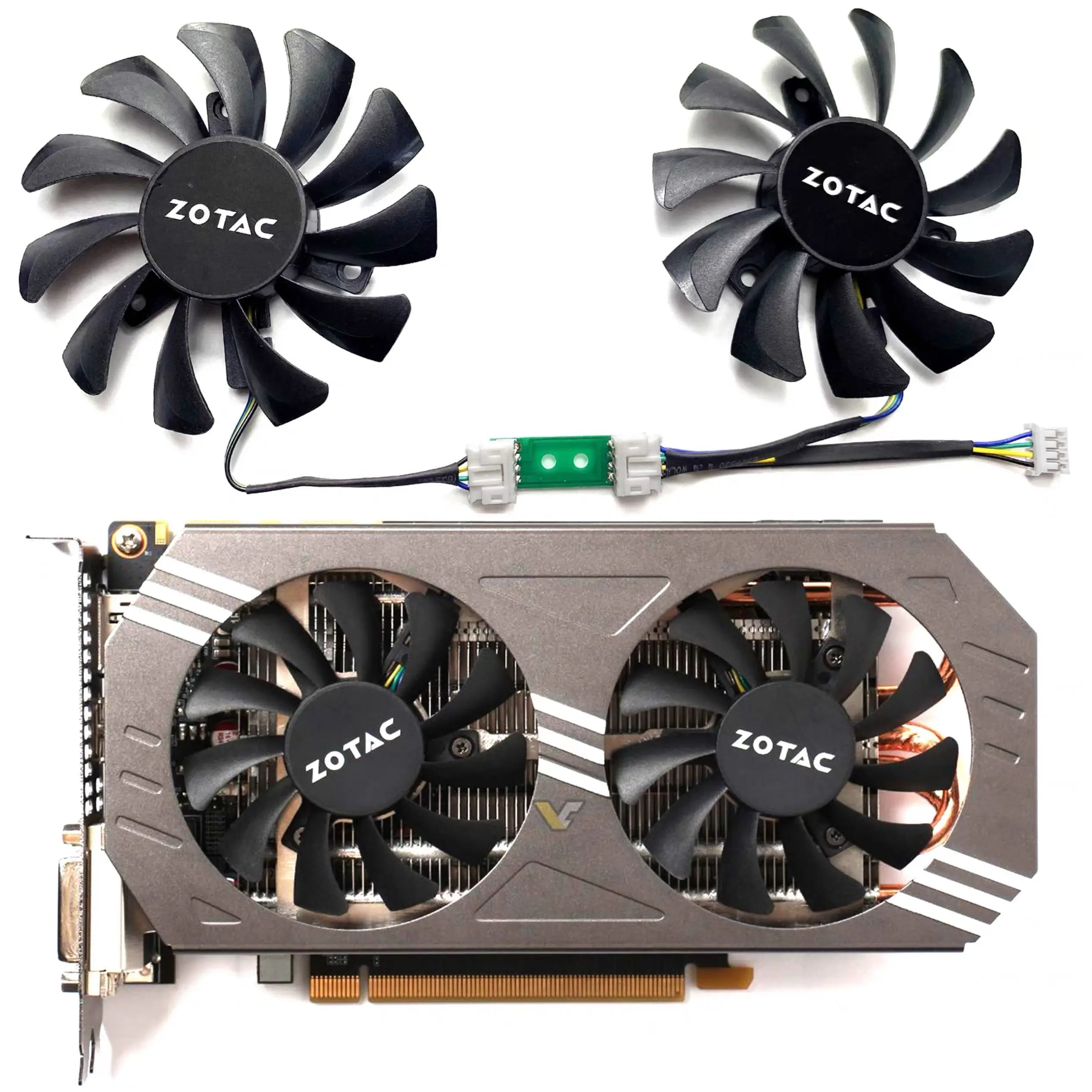 2PCS GA81S2U GA81O2U 75MM 4PIN DC 12V 0.38A GTX970 GPU Cooler for Zotac GTX 660Ti 650Ti Boost GTX 970 Graphics Card Cooling Fan
2PCS GA81S2U GA81O2U 75MM 4PIN DC 12V 0.38A GTX970 GPU Cooler for Zotac GTX 660Ti 650Ti Boost GTX 970 Graphics Card Cooling Fan