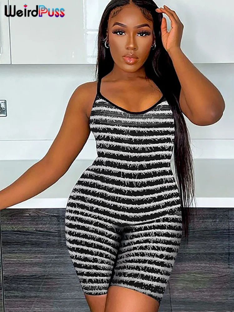 Weird Puss Furry Tank Playsuit Women Striped Fitness Casual Sleeveless Skinny Elastic Summer Trend Sporty Streetwear Slim Romper
Weird Puss Furry Tank Playsuit Women Striped Fitness Casual Sleeveless Skinny Elastic Summer Trend Sporty Streetwear Slim Romper