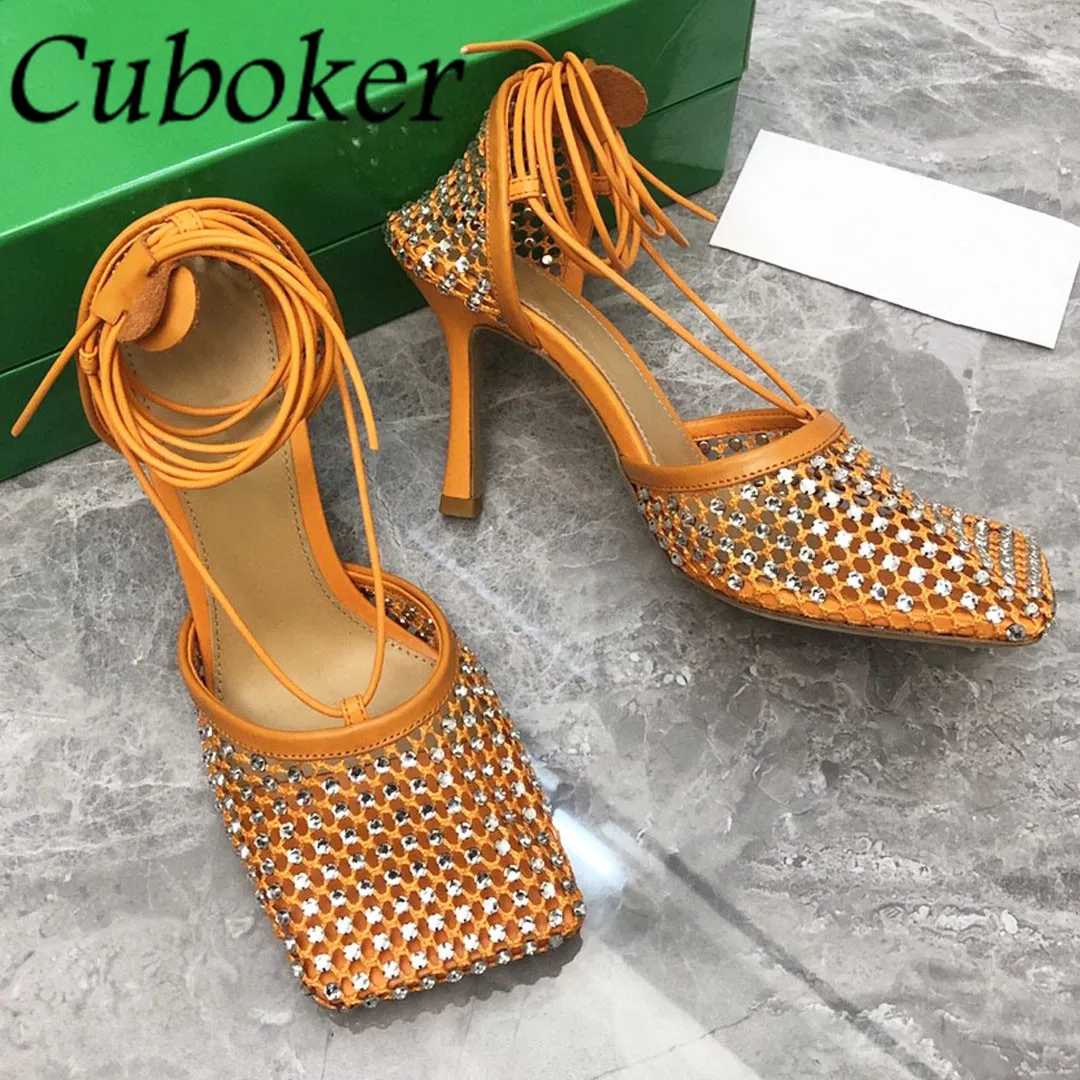 2022 Brand Mesh Rhinestone Women Sandals Square Toe Lace Up High Heel Shoes Bling Bling Sexy Party Gladiator Sandals Women
2022 Brand Mesh Rhinestone Women Sandals Square Toe Lace Up High Heel Shoes Bling Bling Sexy Party Gladiator Sandals Women