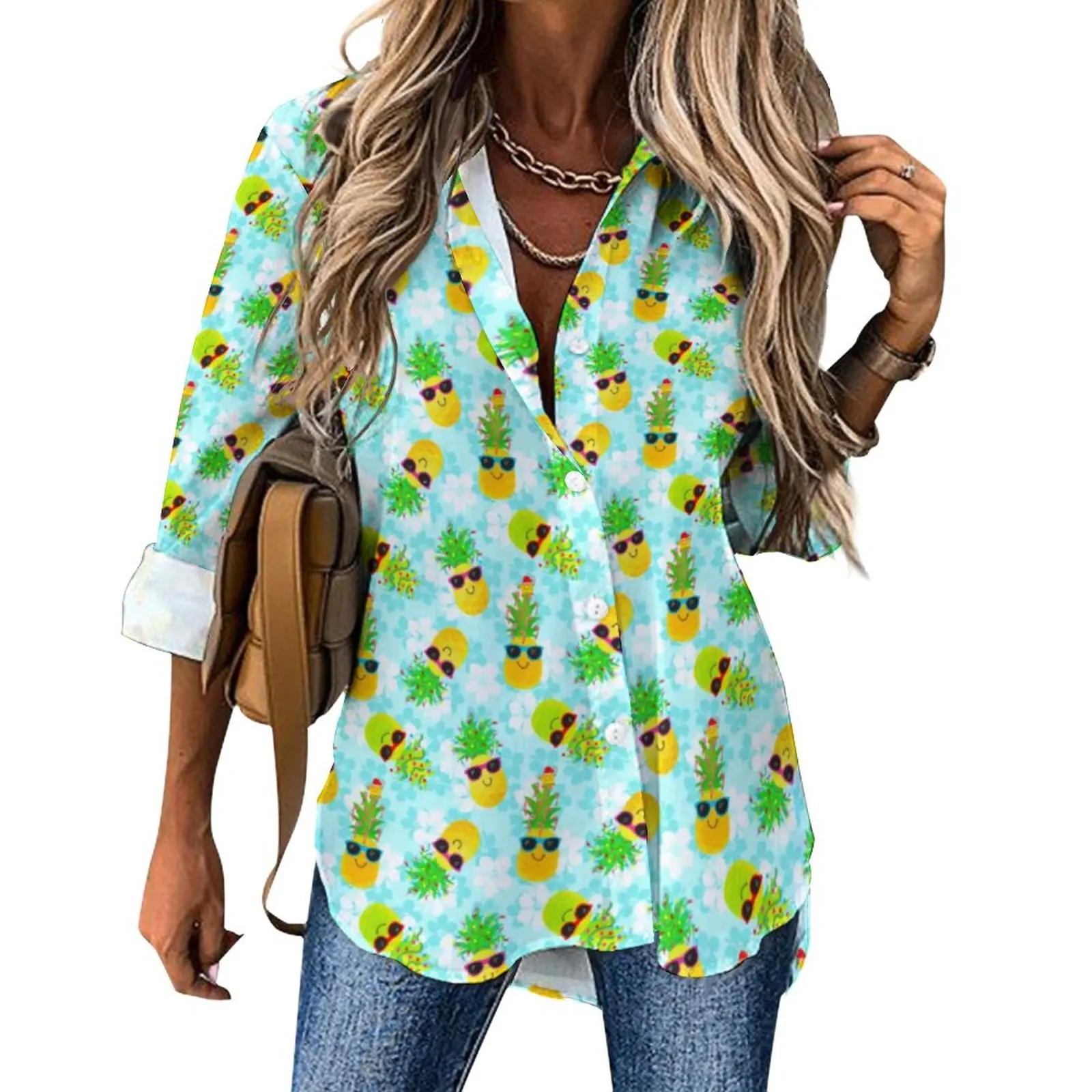 Christmas Pineapples Casual Blouse Long Sleeve Funny Tropical Aesthetic Blouses Women Loose Oversize Shirts Pattern Tops Gift
Christmas Pineapples Casual Blouse Long Sleeve Funny Tropical Aesthetic Blouses Women Loose Oversize Shirts Pattern Tops Gift