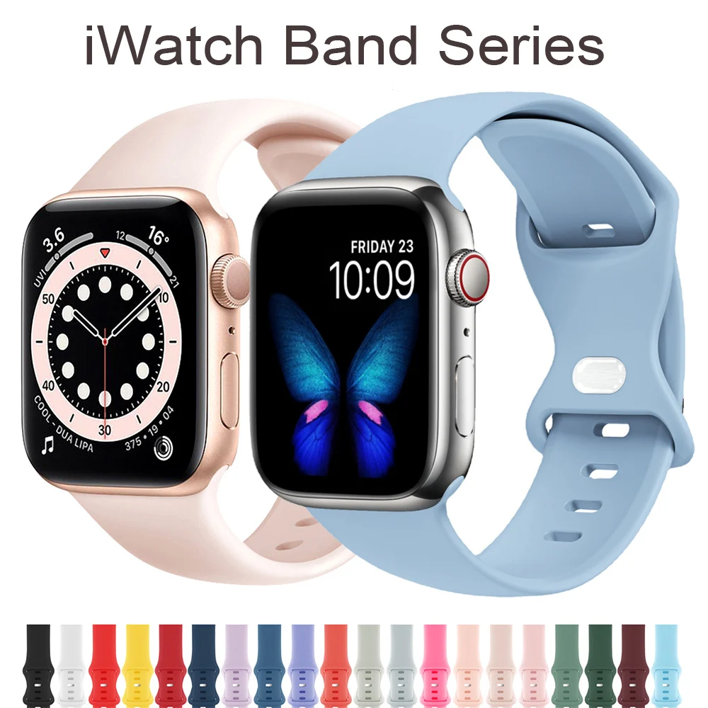 Soft Silicone Sport Band for Apple Watch 7 41mm 45mm Strap for iWatch Series 6 Se 5 4 3 2 1 Bracelet 40mm 38mm 44mm 42mm Straps
Soft Silicone Sport Band for Apple Watch 7 41mm 45mm Strap for iWatch Series 6 Se 5 4 3 2 1 Bracelet 40mm 38mm 44mm 42mm Straps