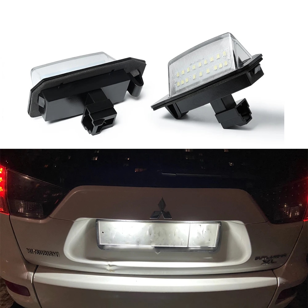 

White LED License number Plate Lights For Mitsubishi OUTLANDER XL(CW) 2006-2012 for Lancer Sportback 2008~2012 car accessories