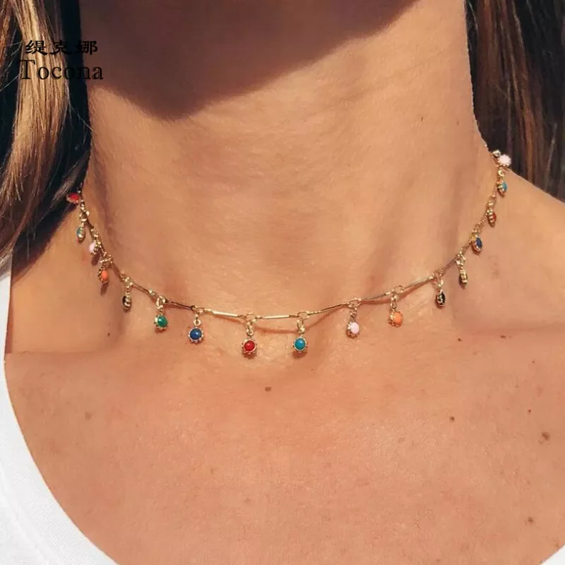 Tocona Bohemian Colorful Beaded Necklace for Women Charms Tassel Clavicle Chain Chockers Handmade Party Jewelry collares B31203
Tocona Bohemian Colorful Beaded Necklace for Women Charms Tassel Clavicle Chain Chockers Handmade Party Jewelry collares B31203