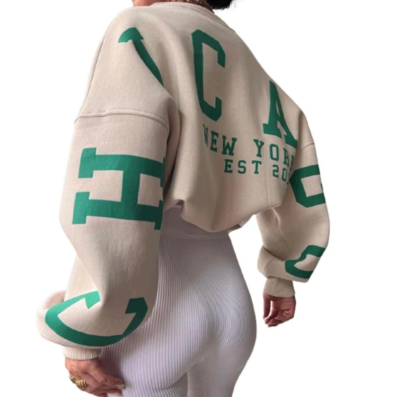 Casual Letters Print Sweatshirt Women Fashion Fleece Long Sleeve Loose Hoodies Y2k Streetwear Autumn Winter Lady Cool Pullovers
Casual Letters Print Sweatshirt Women Fashion Fleece Long Sleeve Loose Hoodies Y2k Streetwear Autumn Winter Lady Cool Pullovers