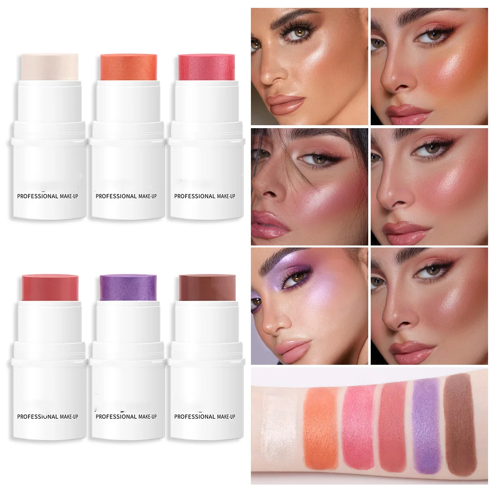 6 Colors Lazy Highlighter Glitter Light Repairing Pearl Cream Blush Stick Monochrome Long-lasting Waterproof Blush Makeup Tools
6 Colors Lazy Highlighter Glitter Light Repairing Pearl Cream Blush Stick Monochrome Long-lasting Waterproof Blush Makeup Tools