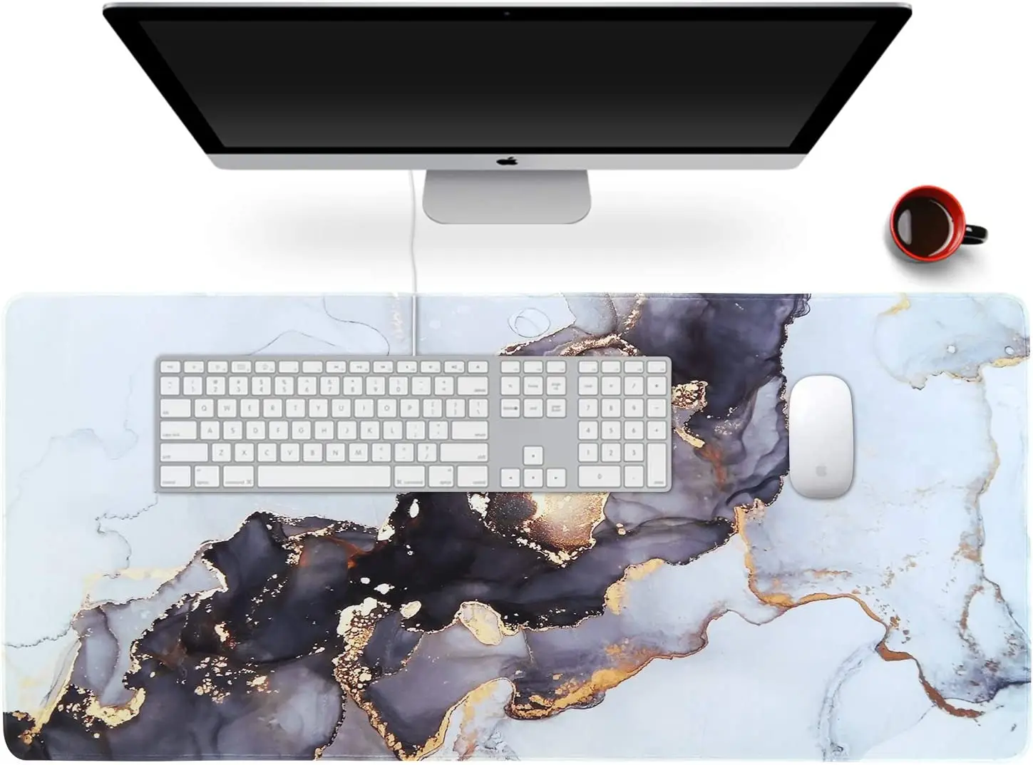 Gray Ink Marble Desk Mat Extended XXL Keyboard Large Mousepad with Stitched Edge Non Slip Base Computer Desk Pad 35.4x15.7 Inch
Gray Ink Marble Desk Mat Extended XXL Keyboard Large Mousepad with Stitched Edge Non Slip Base Computer Desk Pad 35.4x15.7 Inch