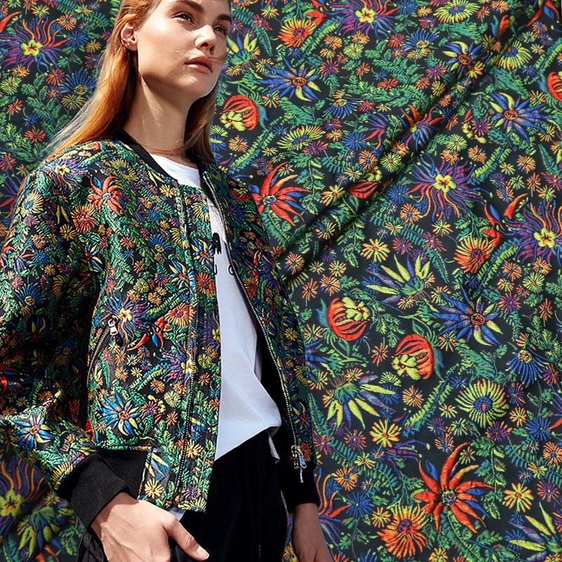 Yarn-dyed Jacquard Fabric Autumn Winter Flower Dress Blazer Clothing European Brand Fashion Design Sew Wholesale Cloth by Meter
Yarn-dyed Jacquard Fabric Autumn Winter Flower Dress Blazer Clothing European Brand Fashion Design Sew Wholesale Cloth by Meter