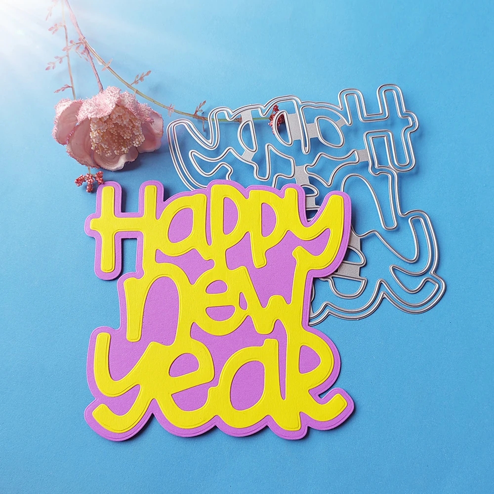 New and beautiful Happy New Year cutting dies for English letters, scrapbooks, reliefs craft stamps, photo album puzzl 
New and beautiful Happy New Year cutting dies for English letters, scrapbooks, reliefs craft stamps, photo album puzzl