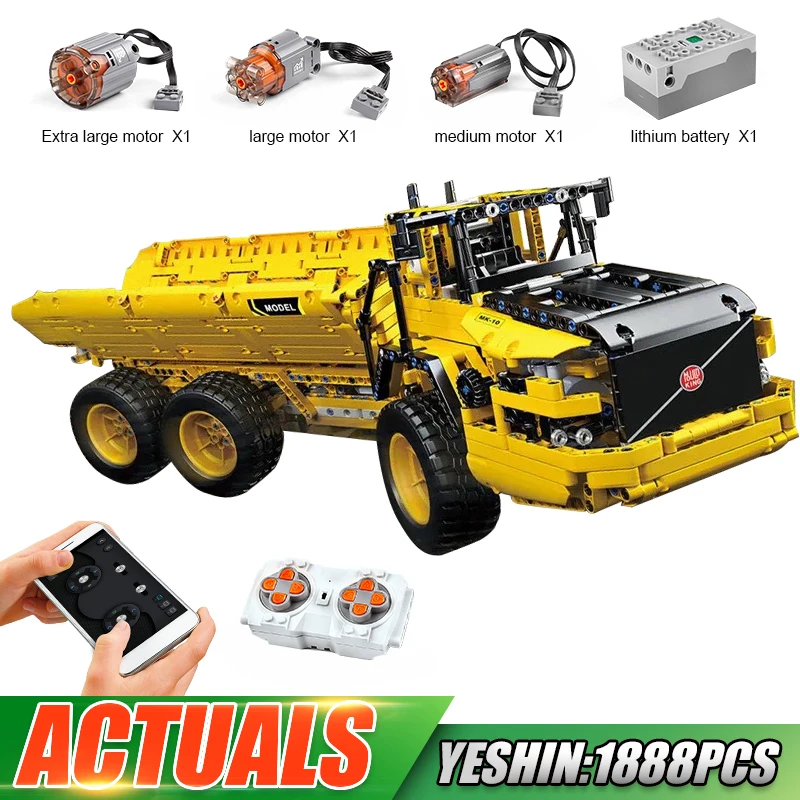 Высокотехнологичный автомобиль MOULD KING 17010, игрушки, моторизованный самосвал APP RC, модель, строительные блоки, кирпичи, новый детский Рождеств...
Высокотехнологичный автомобиль MOULD KING 17010, игрушки, моторизованный самосвал APP RC, модель, строительные блоки, кирпичи, новый детский Рождеств...