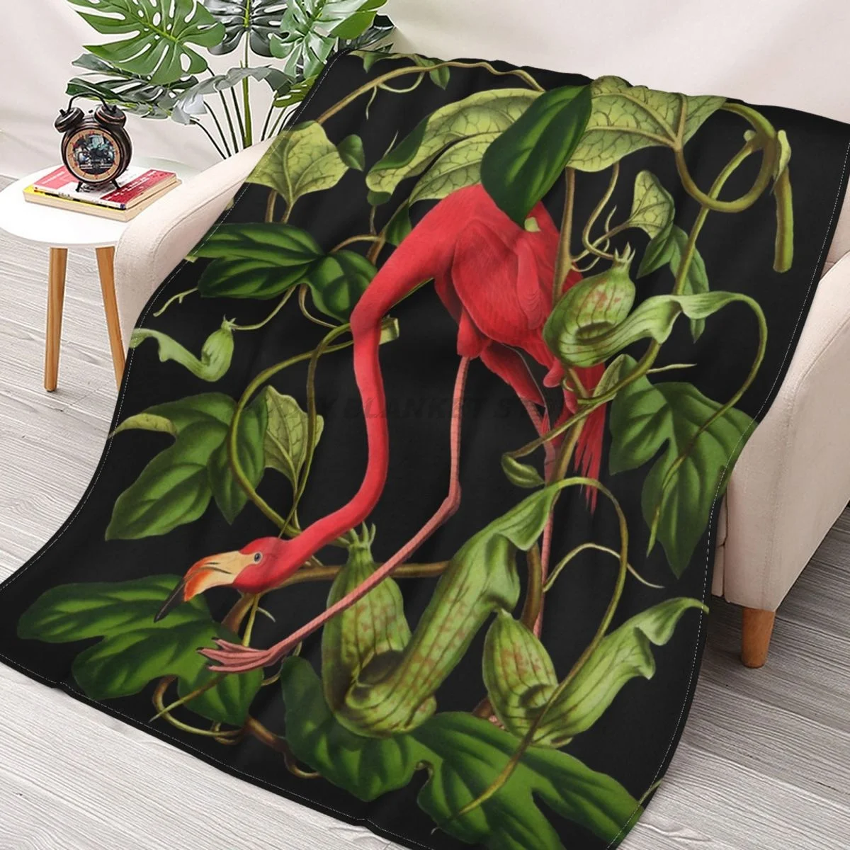 

Фланелевое ультрамягкое теплое одеяло для пикника в виде фламинго
