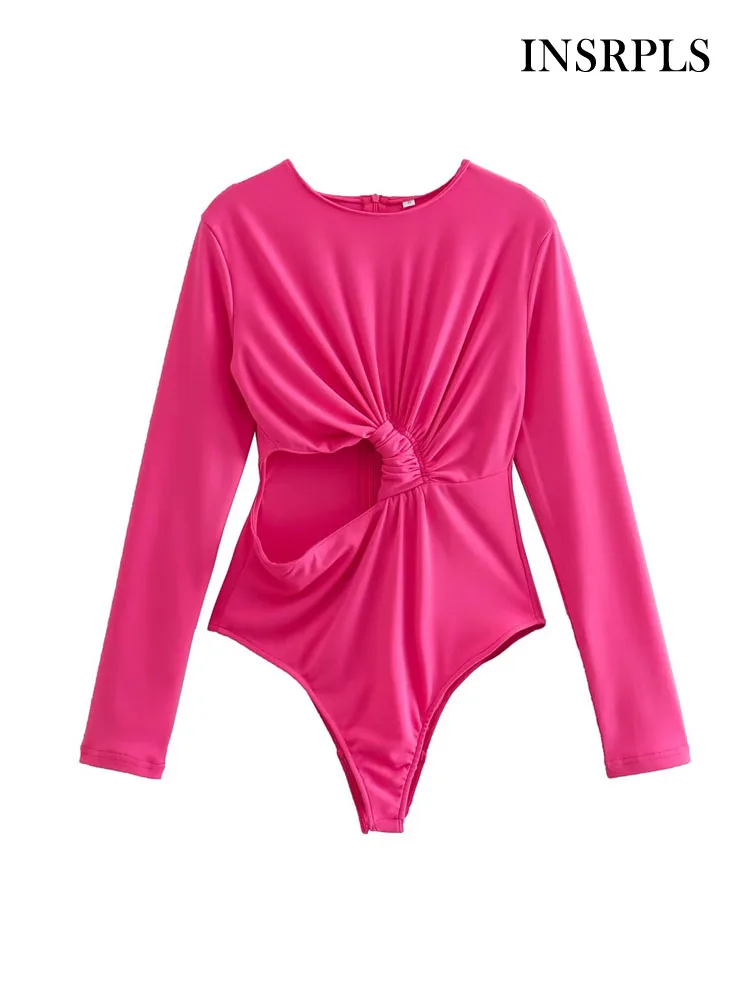INSRPLS Women Sexy Fashion Hollow Out Draped Bodysuits Vintage Long Sleeve Snap-button Female Playsuits Mujer
INSRPLS Women Sexy Fashion Hollow Out Draped Bodysuits Vintage Long Sleeve Snap-button Female Playsuits Mujer