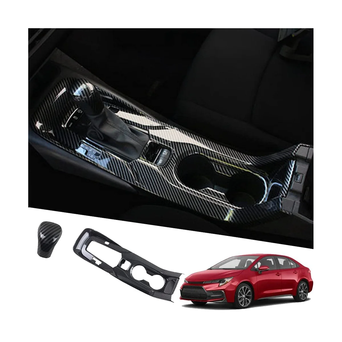 Gear Shift Knob Console Panel Trims Cover Cup Holder Sticker Accessories for Toyota Corolla 2020-2022, ABS Carbon Fiber
Gear Shift Knob Console Panel Trims Cover Cup Holder Sticker Accessories for Toyota Corolla 2020-2022, ABS Carbon Fiber
