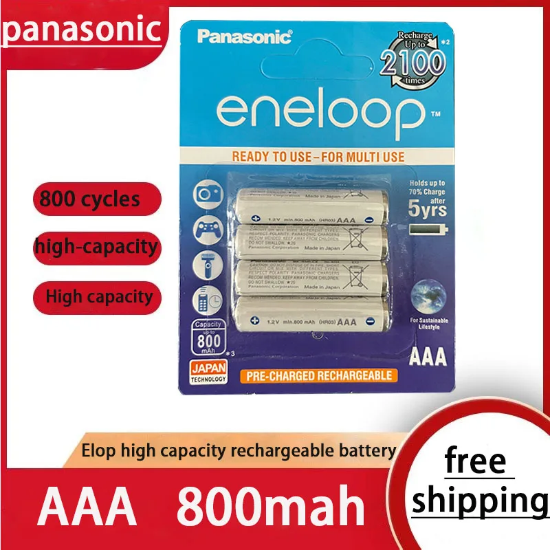 

100% NEW Panasonic Eneloop Original Battery Pro 1.2V AAA 800mAh NI-MH Camera Flashlight Toy Pre-Charged Rechargeable Batteries
