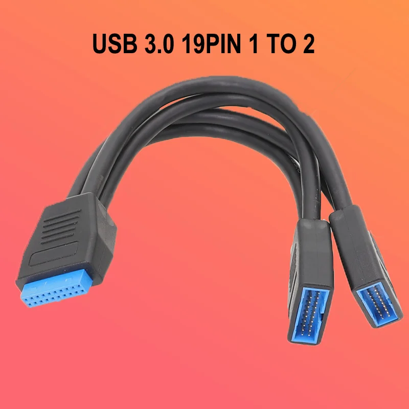 

USB 3.0 Splitter Cable for Motherboard 19pin Header to Dual 20pin Ports for Extra USB Devices or Front Panel