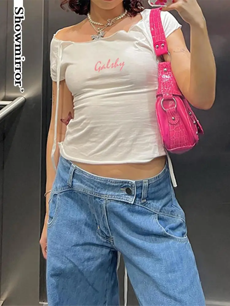 Letter Embroidery Women T-Shirt Cross Bandage Hollow Short Sleeve Summer Trend Streetwear Vacation Tees 2023
Letter Embroidery Women T-Shirt Cross Bandage Hollow Short Sleeve Summer Trend Streetwear Vacation Tees 2023
