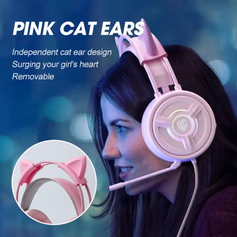 Noise Reduction Gaming Earphones High Sound Quality Wired Headset Stereo 3.5mm Cat Ear Headphones For Computer Pc Laptop
Noise Reduction Gaming Earphones High Sound Quality Wired Headset Stereo 3.5mm Cat Ear Headphones For Computer Pc Laptop