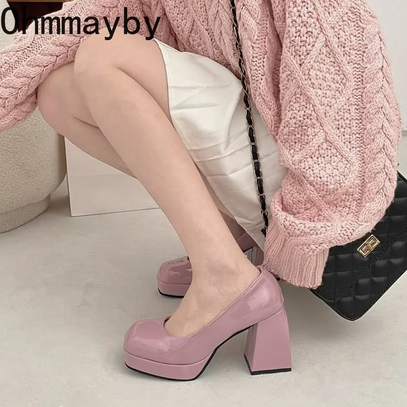 Platform Heel Chunky Shoes Women Retro Pumps Women Fashion Slip On Shallow Party Women's Square High Heel Shoes
Platform Heel Chunky Shoes Women Retro Pumps Women Fashion Slip On Shallow Party Women's Square High Heel Shoes